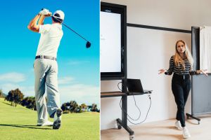 Wife prepares tongue-in-cheek slideshow for husband who ‘just got home from golfing’