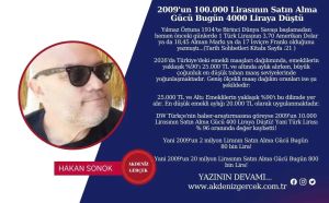2009'un 100.000 Lirasının Satın Alma Gücü Bugün 4000 Liraya Düştü