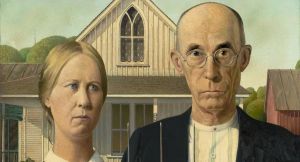 A seemingly innocent painting of a farmer and family member caused outrage in 1930