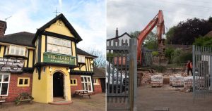Demolition of Indian takeaway next to pub under way after years of waiting