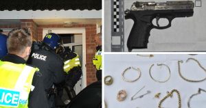 Six charged with burglary conspiracy after guns and stolen items found in raids