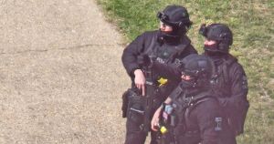 Armed police and dogs storm tower block flat after incident