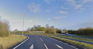 A47 roundabout partially blocked after crash