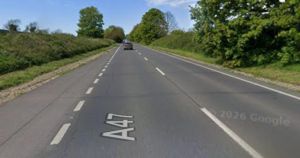 Traffic chaos on A47 after manhole cover 'collapses'