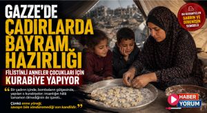 Gazze’de Çadırlarda Bayram Hazırlığı: Filistinli Anneler Çocukları İçin Kurabiye Yapıyor