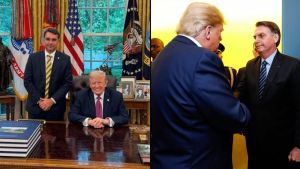 Da foto de Flávio na Casa Branca ao “i love you” de Bolsonaro: a submissão do clã a Donald Trump