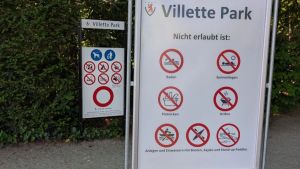 Grosse Aufregung über die Verbotsschilder im Villettepark: Ein Sturm im Wasserglas