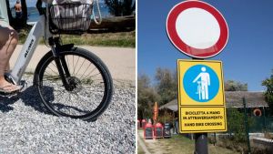 Il terreno in ghiaia è troppo pericoloso: sulla pista ciclabile spunta l’obbligo di “bici a mano”