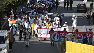Protesten zorgen voor grote tekorten in Bolivia. Noodkippen met militaire vliegtuigen naar La Paz gebracht