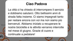Bike sharing, Ridemovi lascia Padova: «Non siamo più i benvenuti»