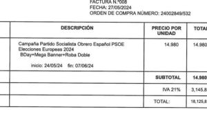 El PSOE pagó a la trama inflando el precio por publicidad de las Elecciones Europeas en 2024 en el periódico de Leire Díez