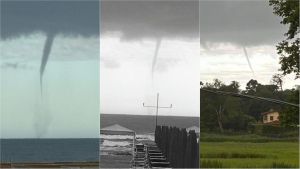 Impressionante tromba marina al largo di Camaiore