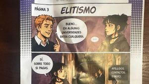 Reparten cómics contra las universidades privadas a los alumnos de la PAU de Asturias: 