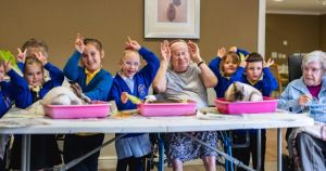 Care home residents bond with animals including rabbits and tortoises