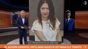 El suspense de la aparición de Pedro Sánchez agazapado tras Leire Díez en las noticias de TV3