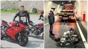 Moto tampona un’auto e si incendia nella galleria del monte Fara: muore a 35 anni, tre donne intossicate