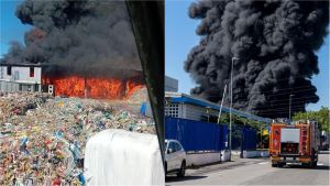 Il rogo nell’azienda di stoccaggio rifiuti, 2mila tonnellate di materiale plastico bruciato: incubo nube, indagini sulle cause