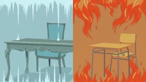 Calor en las aulas, frío en los despachos