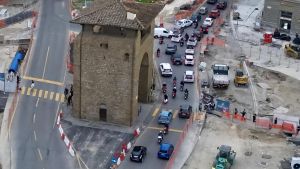 Tram, il piano sensori. Controllo vibrazioni sulla Torre della Zecca e Porta alla Croce