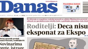 „Nećete za to, ali zato hoćete da im date motku u ruke da napadaju policajce ili da pale baklje“: Vučić komentarisao naslovnu stranu Danasa