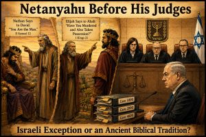 Netanyahu Before His Judges :An Ancient Biblical Tradition ?