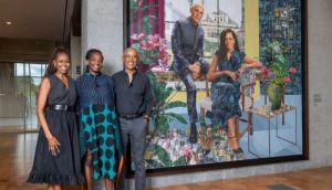 Barack and Michelle Obama’s stunning first joint portrait unveiled ahead of presidential center opening