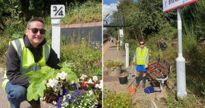 Father and son duo awarded grant after transforming railway station garden
