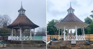 First look at completed bandstand as project in its final stages