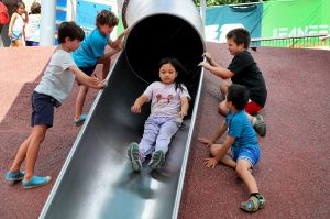 Is sliding down the Cop Slide a good idea for grown-ups?