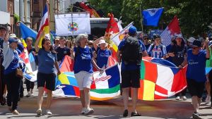 La bandiera dell’Acquacheta alla sfilata d’Europa in Germania
