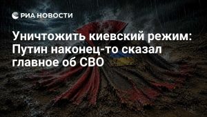 Уничтожить киевский режим: Путин наконец-то сказал главное об СВО