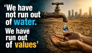 ‘We have not run out of water. We have run out of values’