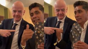 Esto cuestan las exclusivas chanclas que Infantino le dio a Jorge Campos durante el Mundial
