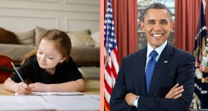 Obama chokes up watching a video from the 24-year-old he exchanged letters with when she was 7