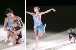 15 years ago, a Russian gymnast was interrupted by her 2-year-old daughter. It became a historic performance.