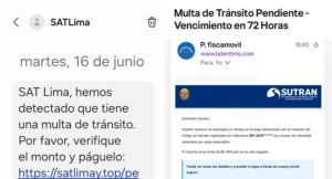 Ciberdelincuentes se hacen pasar por la Sutran y el SAT para robar datos financieros mediante correos y SMS