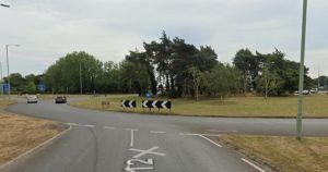 Police searching for footage after two-vehicle crash on roundabout