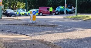 Emergency services called to crash near busy roundabout