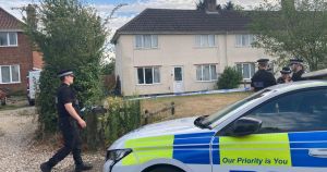 Police cordon in place outside house on edge of Norwich