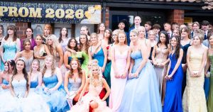 Students arrive in style at glamorous school prom