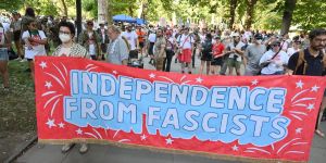 Veterans, Military Members, and Families Marched Against Fascism and War on July 4