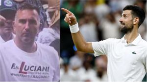 Chi è il tifoso di Djokovic a Wimbledon con la maglietta-sponsor dell’impresa edile: “Finisco in tv, la ditta mi aiuta con le trasferte”