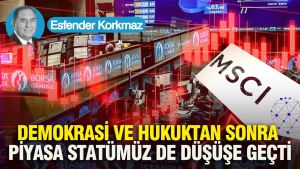 Demokrasi ve hukuktan sonra piyasa statümüz de düşüşe geçti
