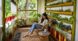 PhD Student Transforms Balcony at Kerala Uni into Stunning, ‘Healing’ Vertical Garden