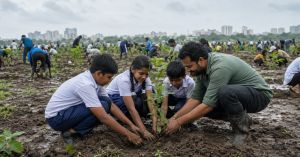 In Just 60 Minutes, Ahmedabad Planted 3.61 Lakh Saplings & Won a World Record