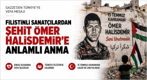 Filistinli Sanatçılar Şehit Halisdemir’i Enkaz Duvarına Resmetti