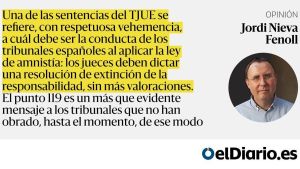 Sentencia del TJUE para los tribunales españoles: la amnistía no es contraria al derecho europeo
