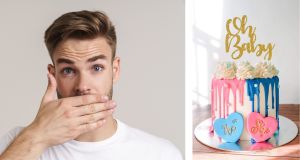 Guy accidentally receives gender reveal cake, hilariously gives the reveal himself