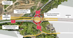 Highways bosses give more details on why A47 needs to shut for roundabout removal