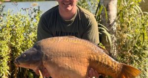 Whopping 35lb carp caught at fishing lake